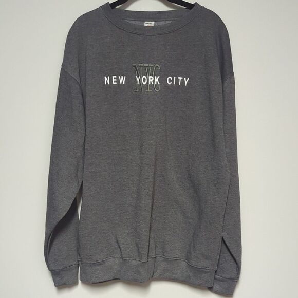 Gray NYC Embroidered Crewneck Sweatshirt - Picture 1 of 3
